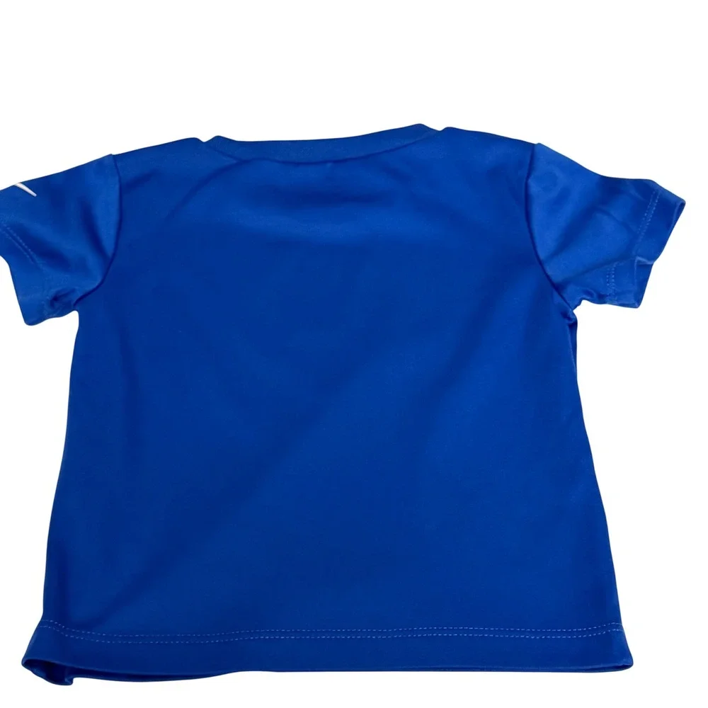 Nike Dri-FIT Blue Graphic Logo Short Sleeve Athletic T-Shirt Kids 18M Swoosh